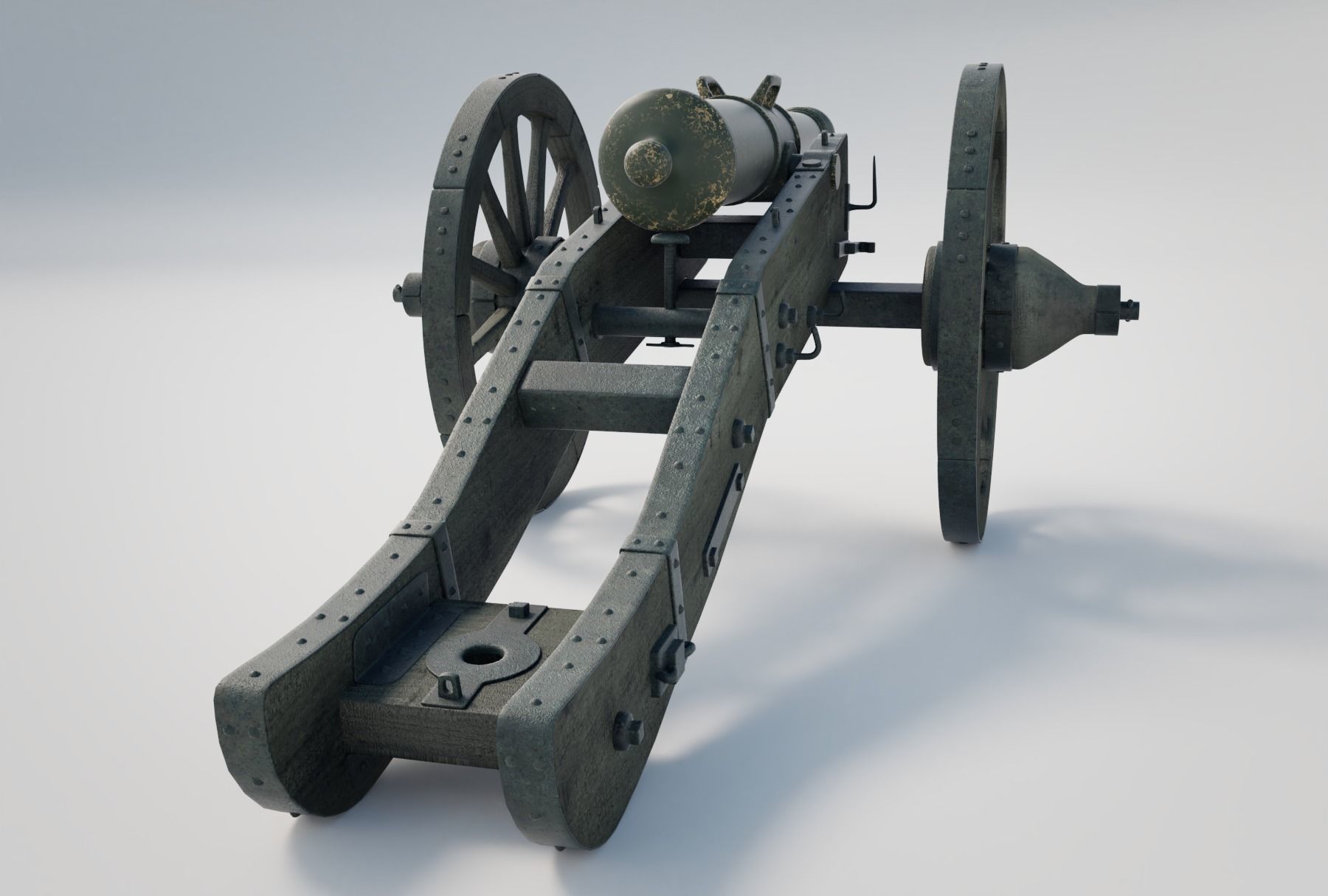 Heavy French Field Cannon 3D model_4