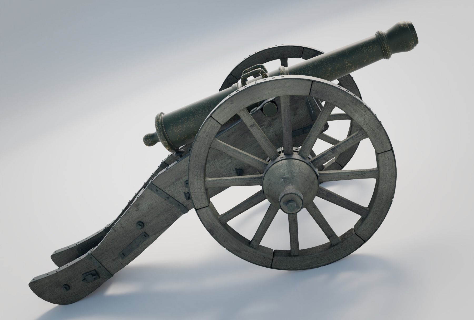 Heavy French Field Cannon 3D model_0