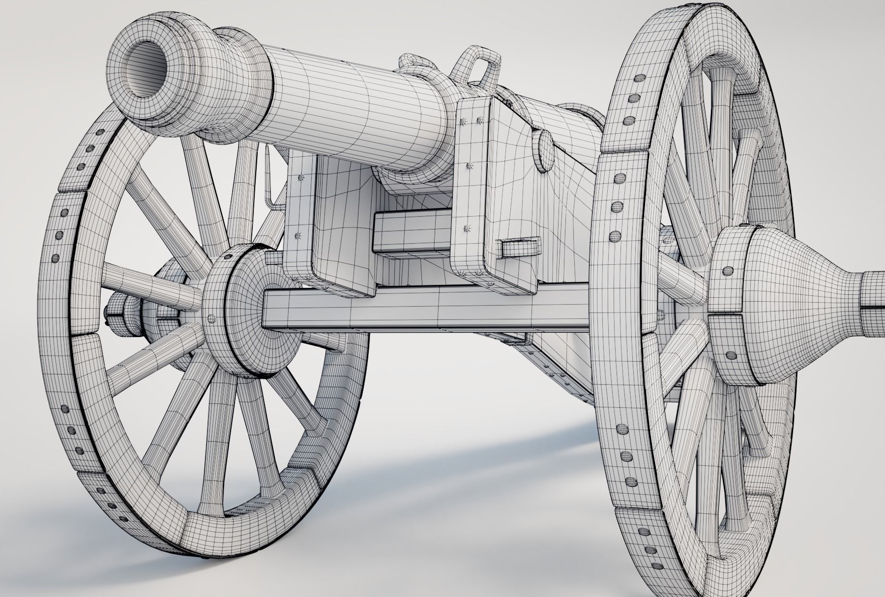 Heavy French Field Cannon 3D model_13