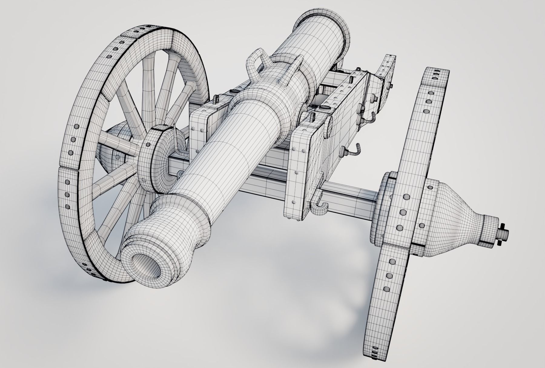 Heavy French Field Cannon 3D model_7