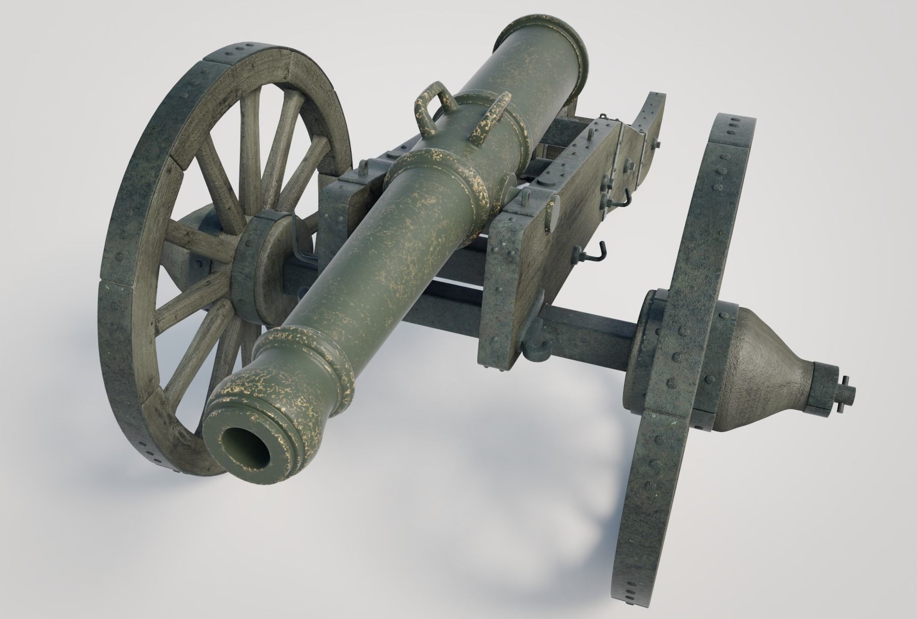 Heavy French Field Cannon 3D model_6