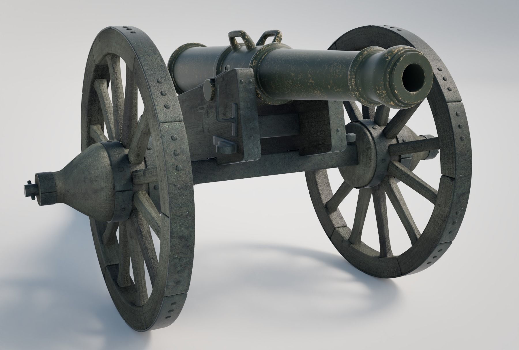 Heavy French Field Cannon 3D model_2