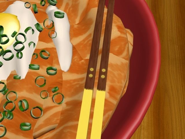 Japanese food with beautiful chopsticks and texture 3D model_1