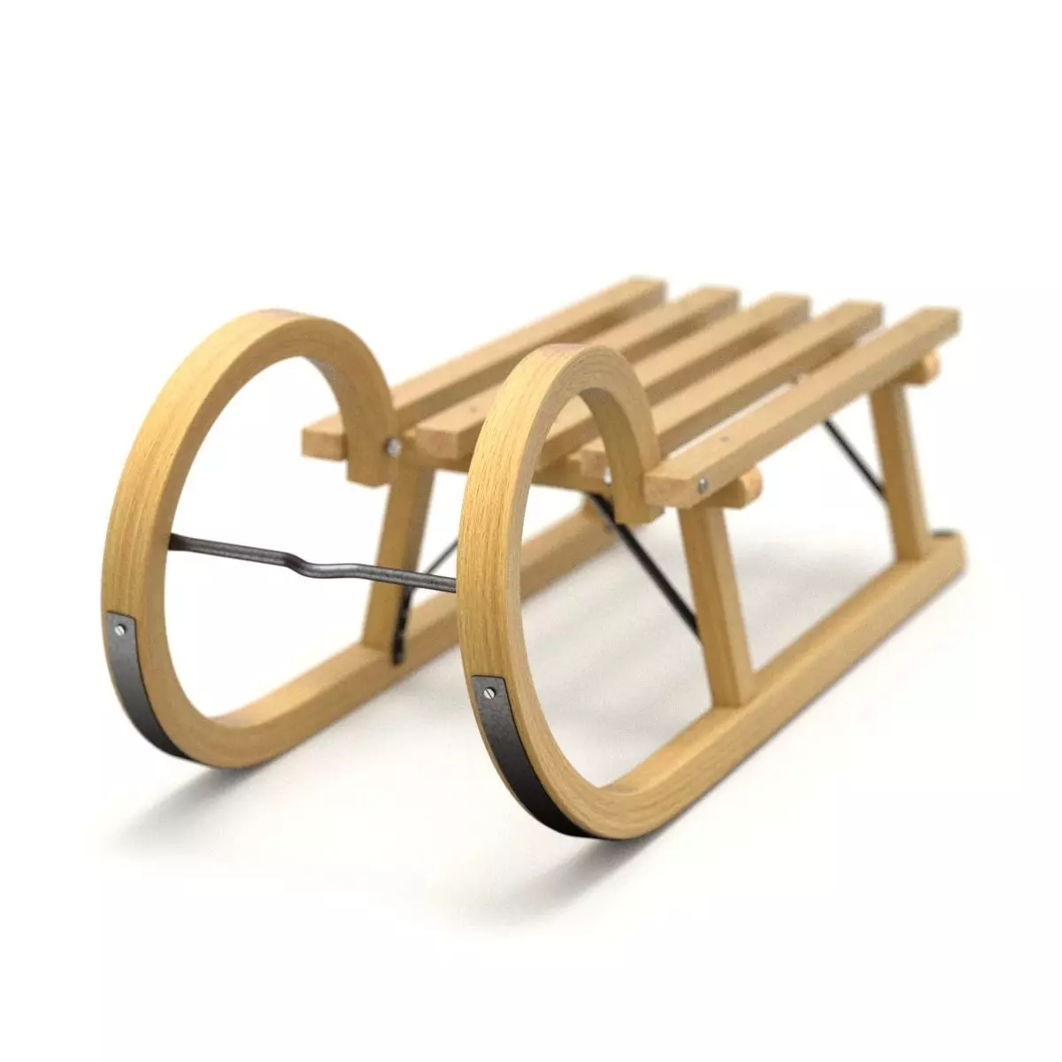 Wooden Sled 3D model