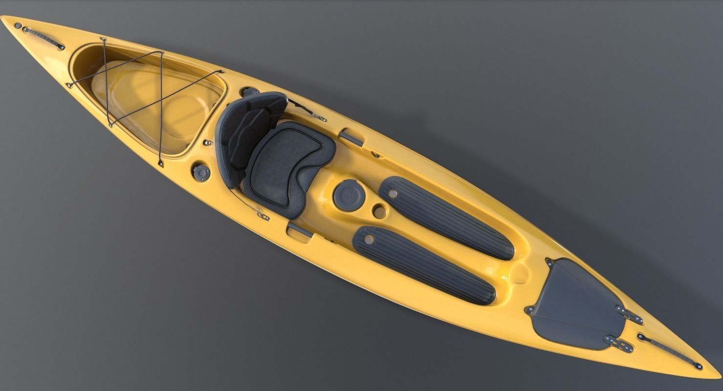 Kayak Realistic 3D model_1