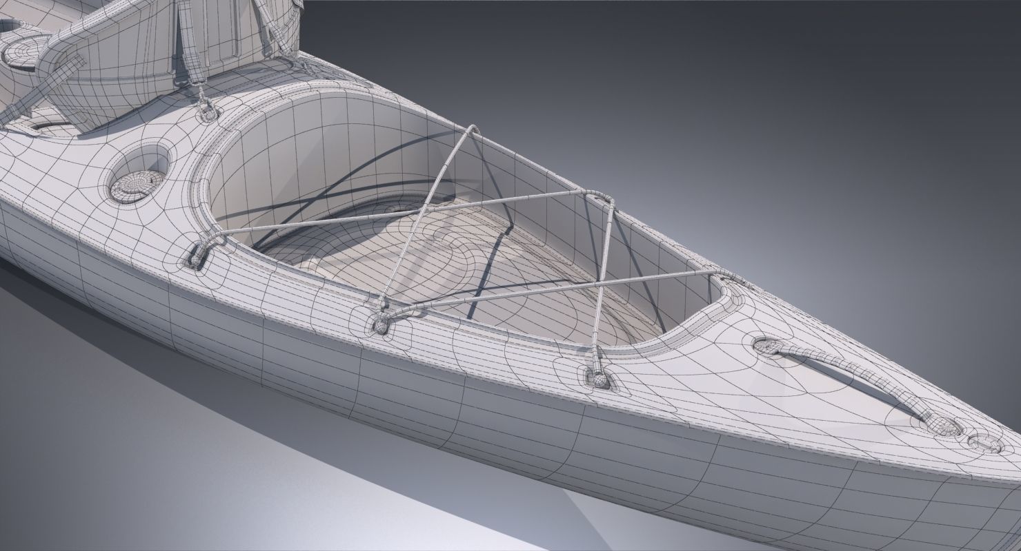 Kayak Realistic 3D model_9