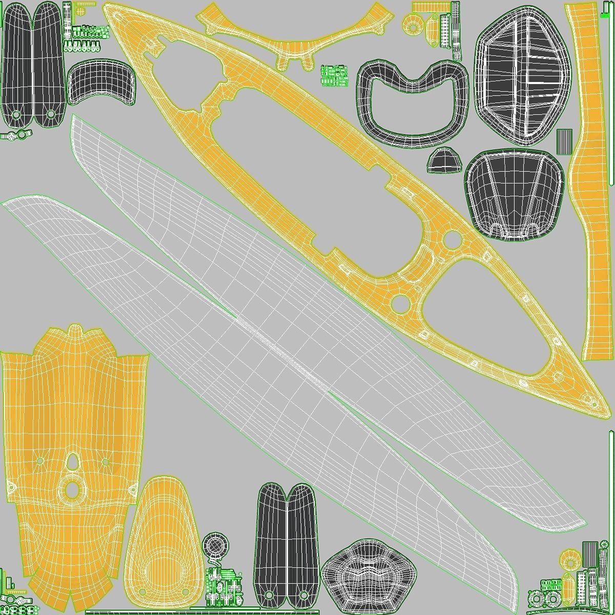 Kayak Realistic 3D model_11