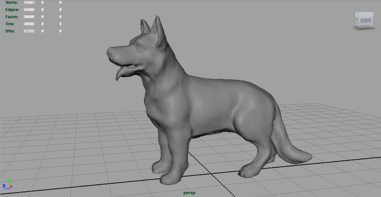 German shepherd Low-poly 3D model_2