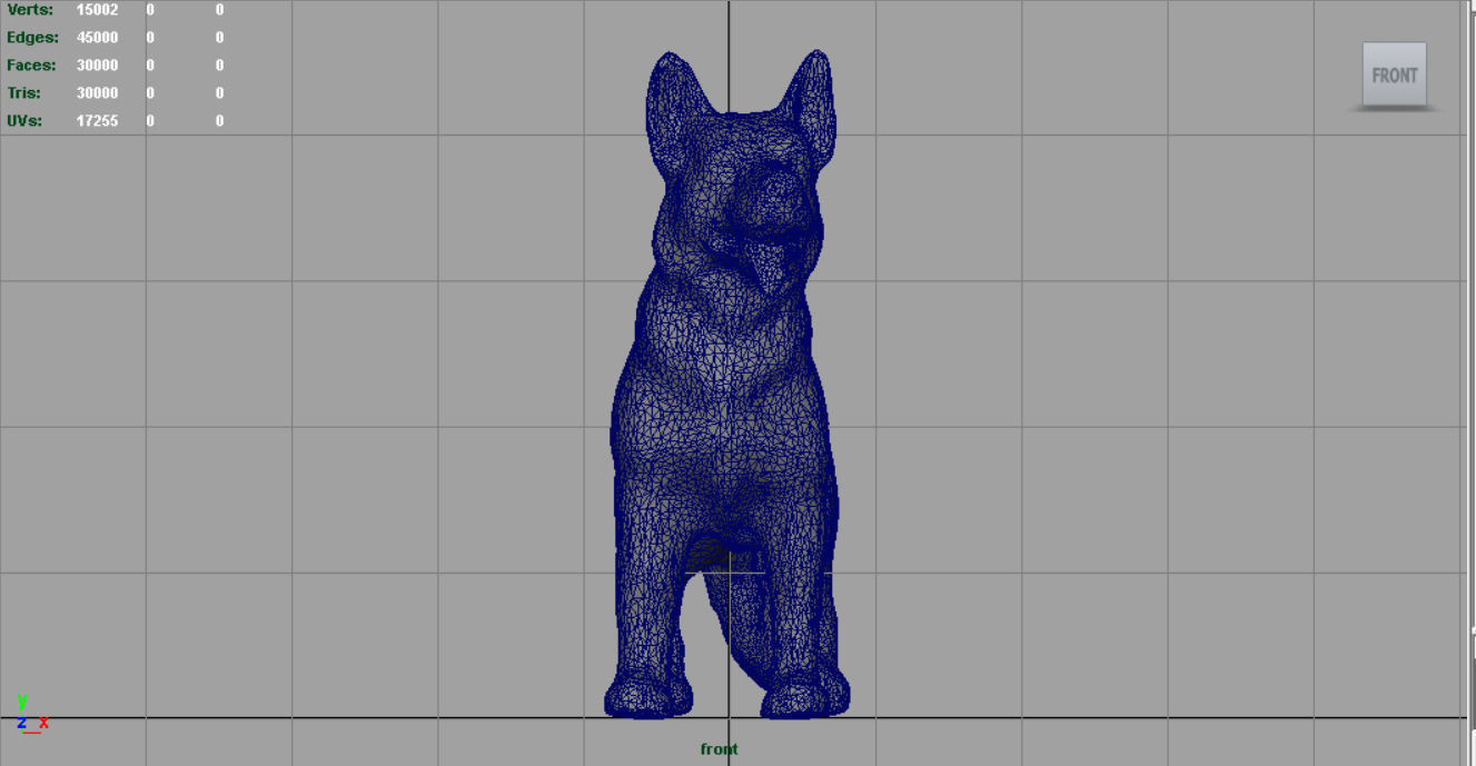 German shepherd Low-poly 3D model_13