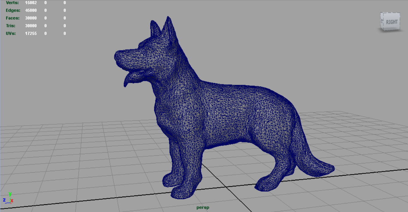 German shepherd Low-poly 3D model_4