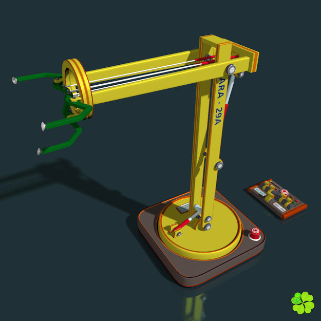 Robotic toy arm rigged low poly Low-poly 3D model_3