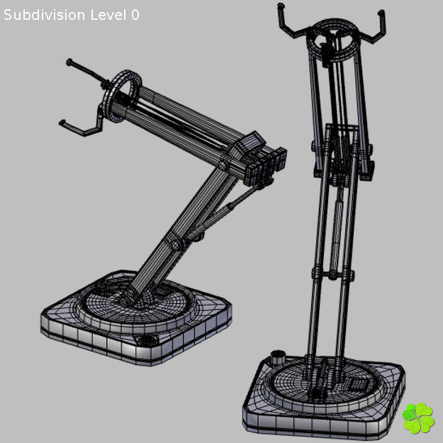 Robotic toy arm rigged low poly Low-poly 3D model_38