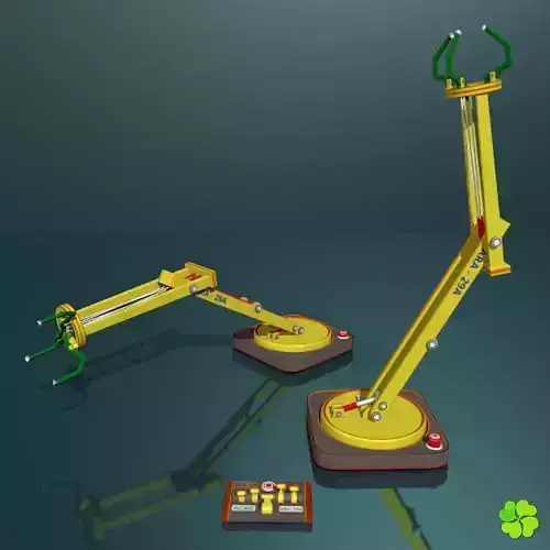 Robotic toy arm rigged low poly Low-poly 3D model