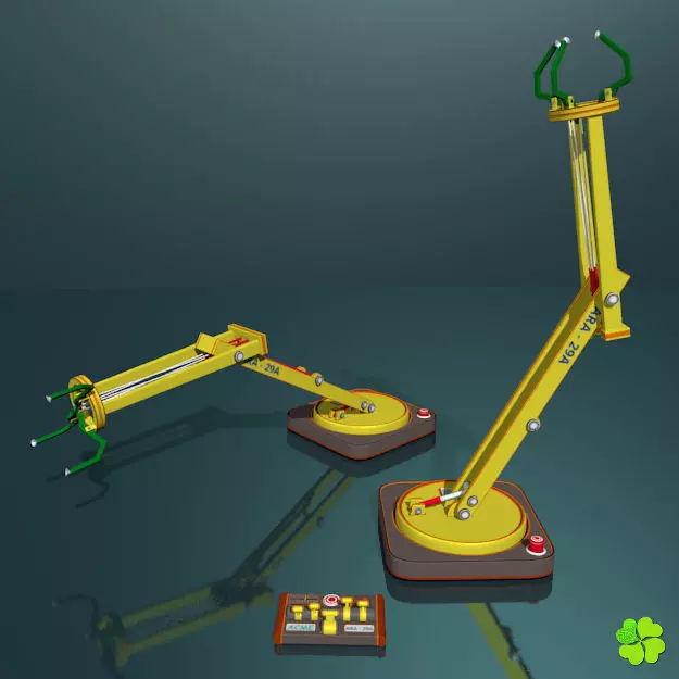 Robotic toy arm rigged low poly Low-poly 3D model_0