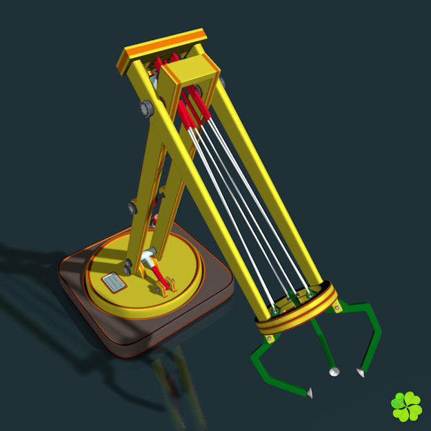 Robotic toy arm rigged low poly Low-poly 3D model_6