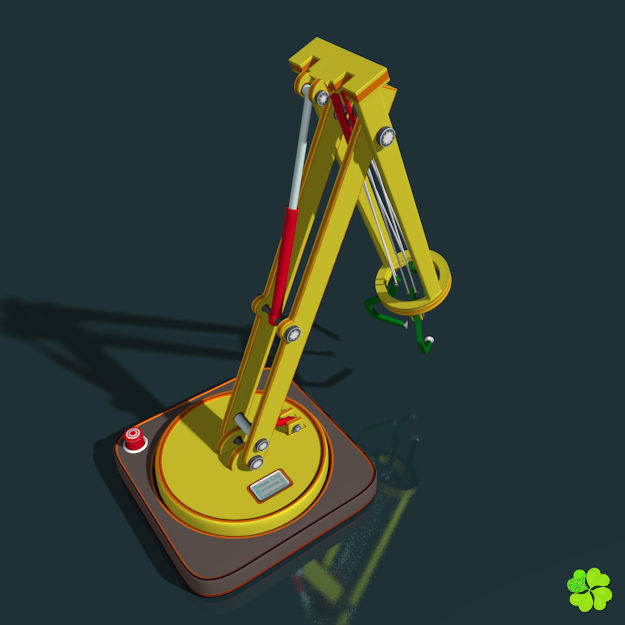 Robotic toy arm rigged low poly Low-poly 3D model_5