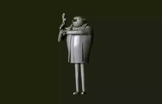 gru-despicable-me-3 man holding gun Free 3D model