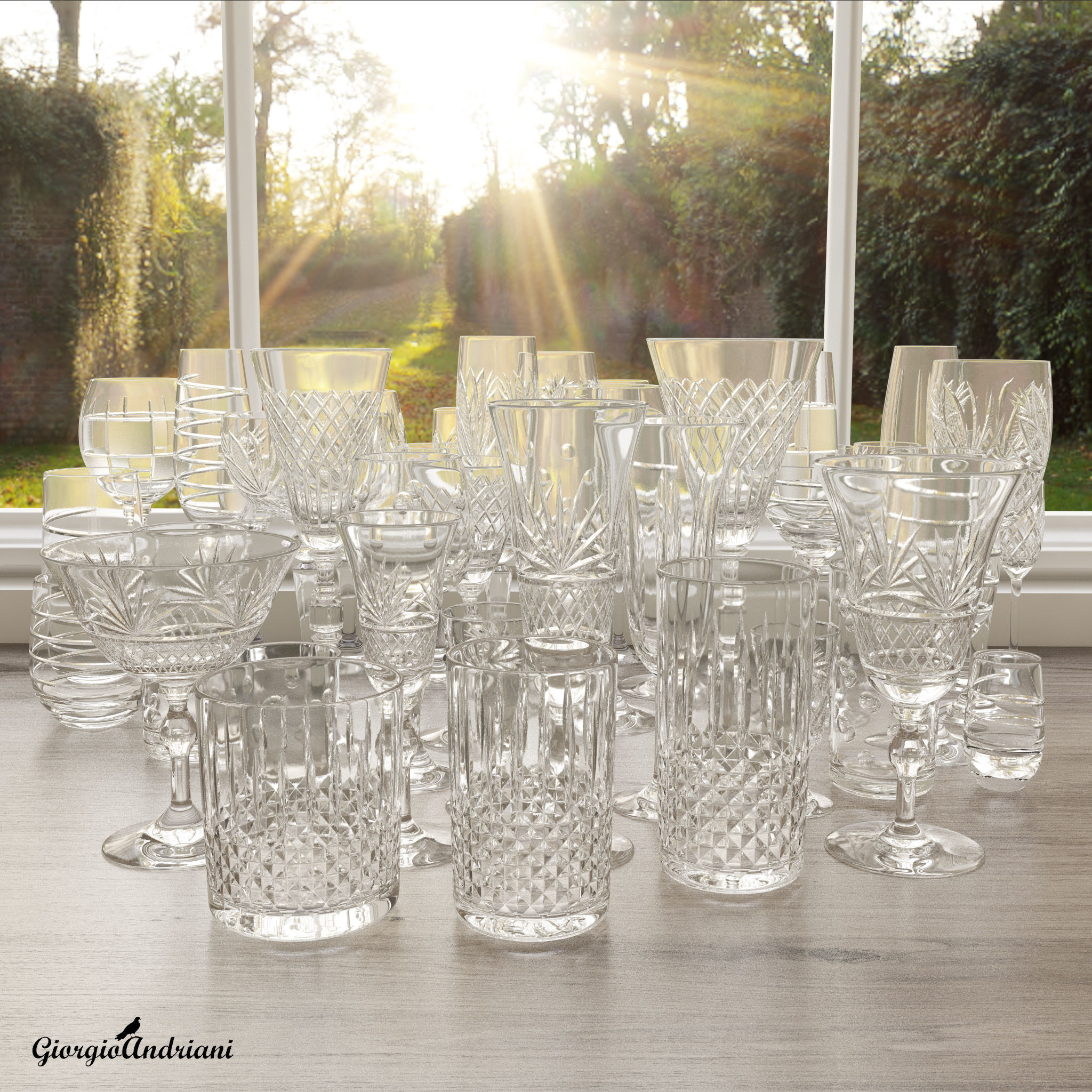 Set 5107 glass tumbler Low-poly 3D model_4