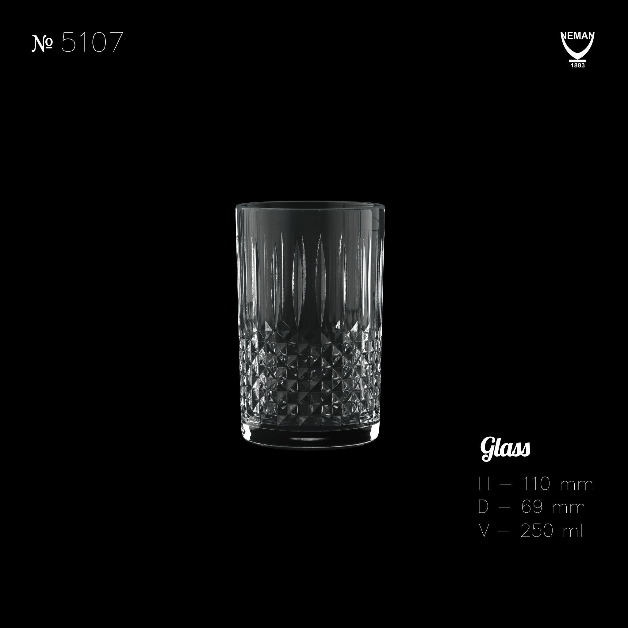 Set 5107 glass tumbler Low-poly 3D model_2