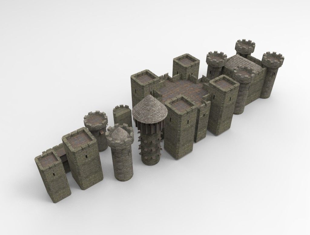 Castle constructor Low-poly 3D model_3