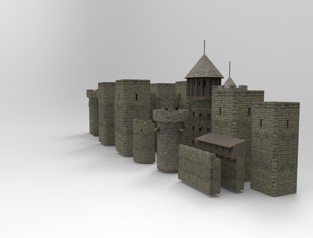Castle constructor Low-poly 3D model_2