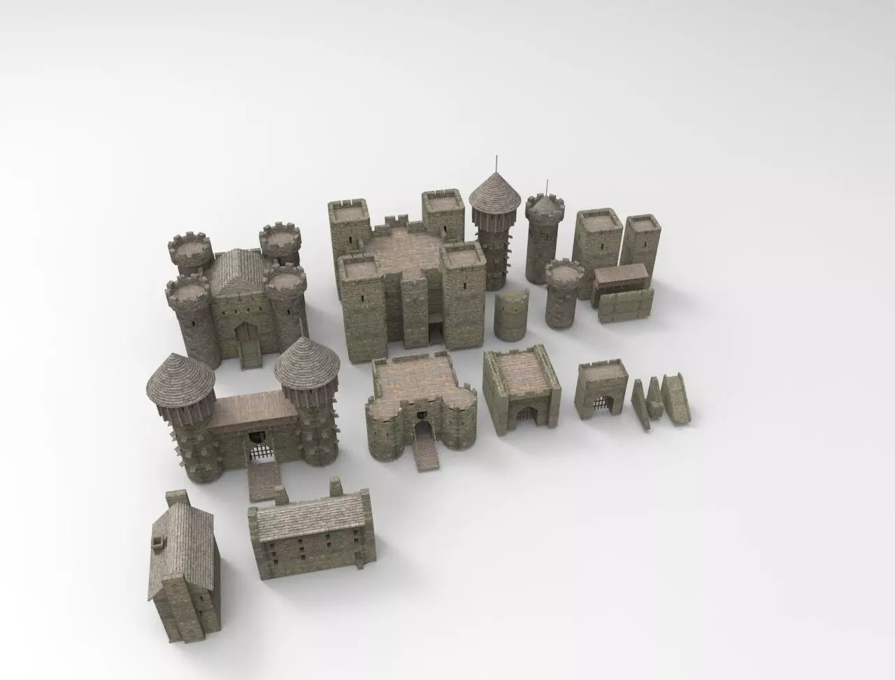 Castle constructor Low-poly 3D model_0