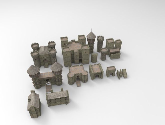 Castle constructor Low-poly 3D model