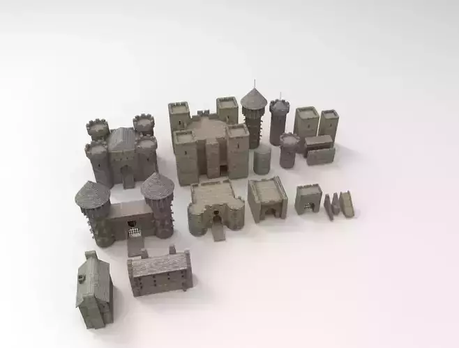 Castle constructor Low-poly 3D model