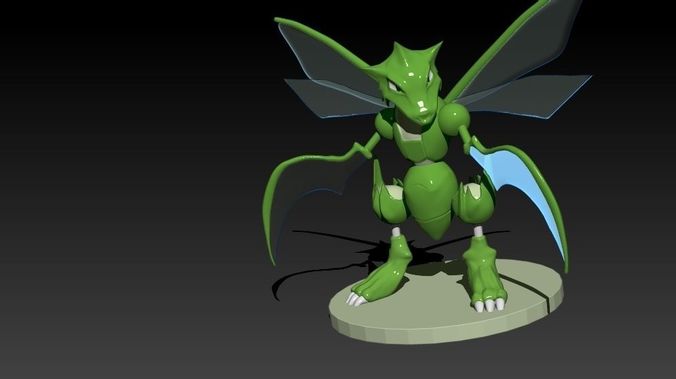 Scyther dragon with wings 3D print model