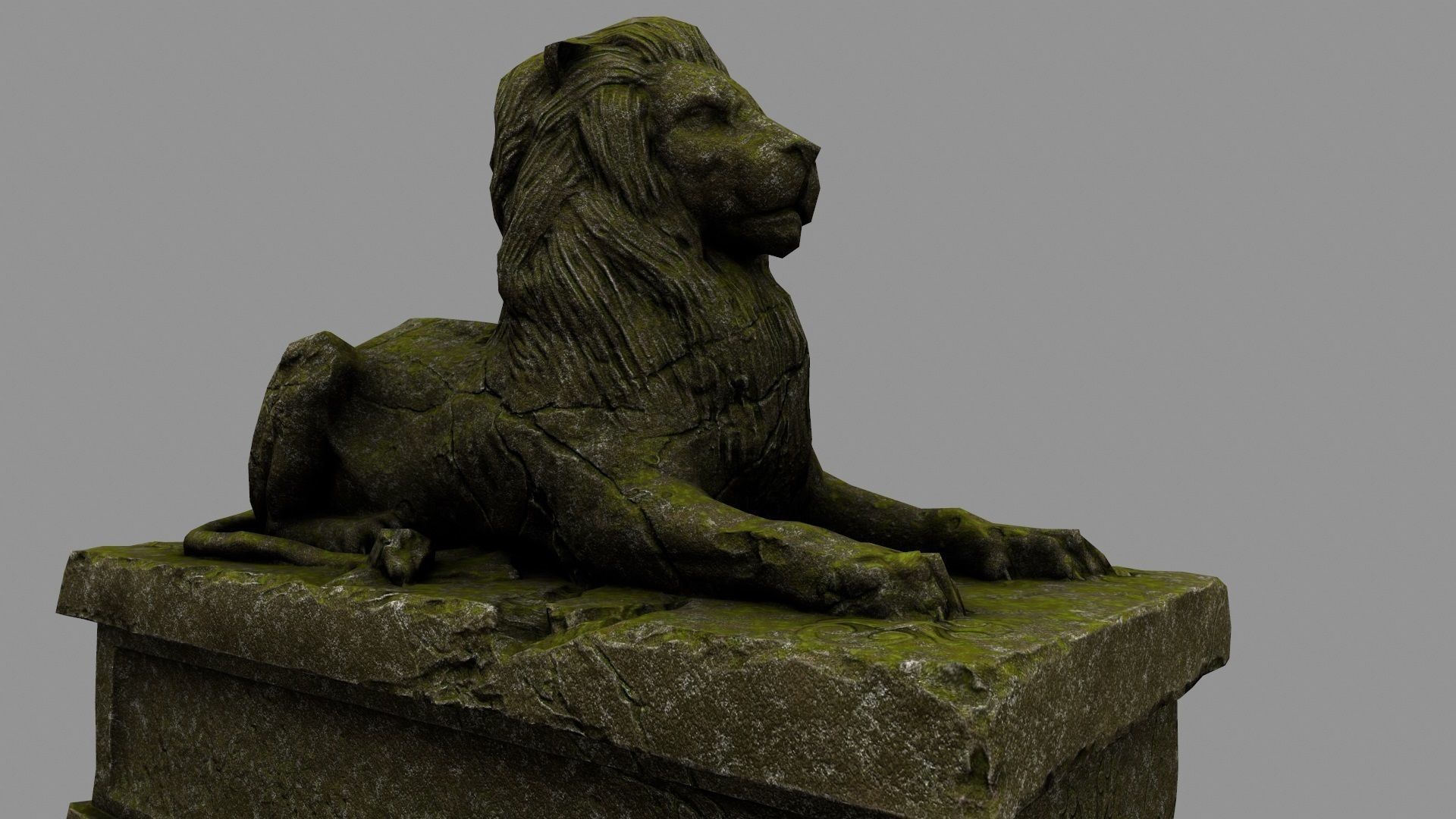 Lion Statue 27 Low-poly 3D model_4