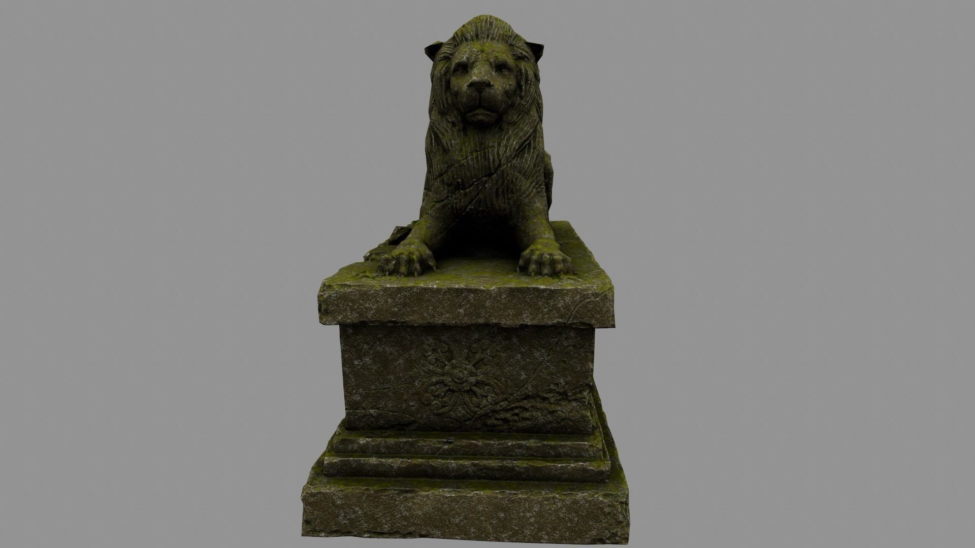 Lion Statue 27 Low-poly 3D model_2
