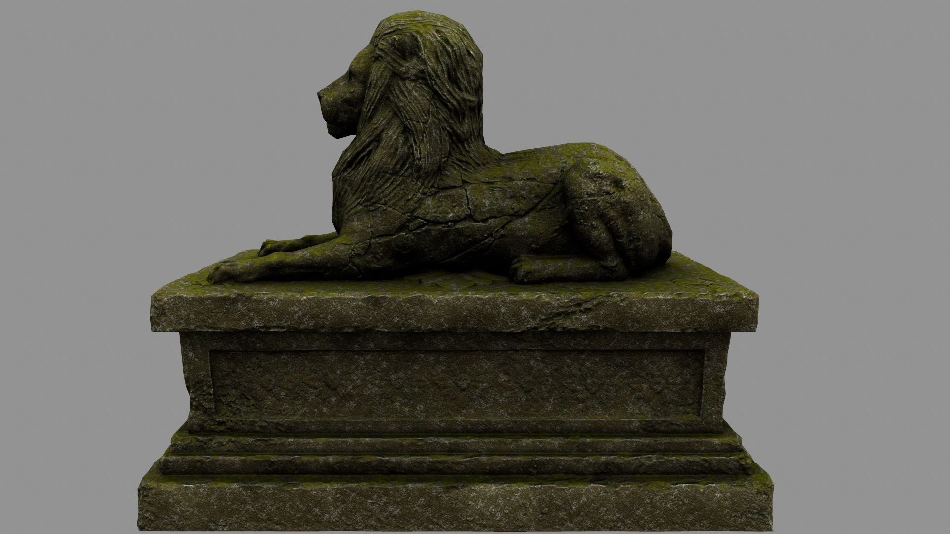 Lion Statue 27 Low-poly 3D model_10