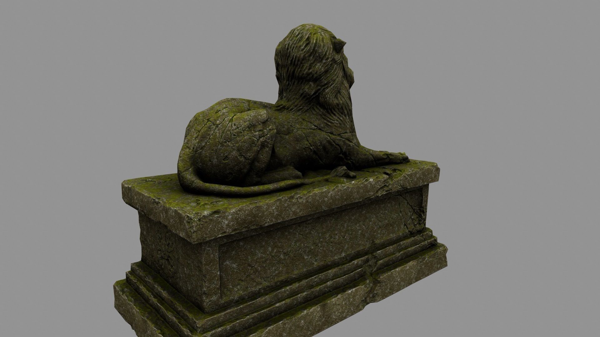 Lion Statue 27 Low-poly 3D model_6