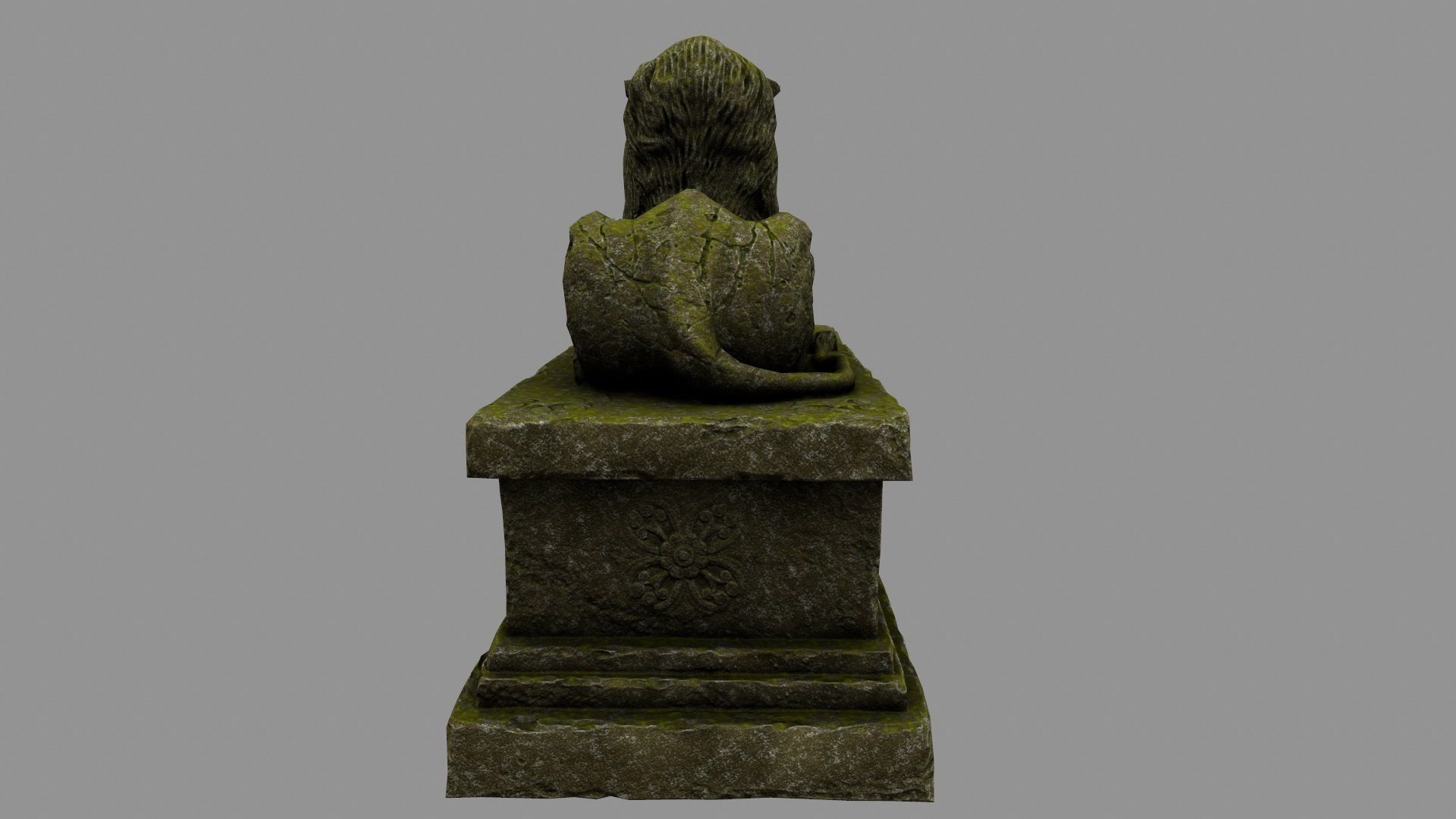 Lion Statue 27 Low-poly 3D model_7