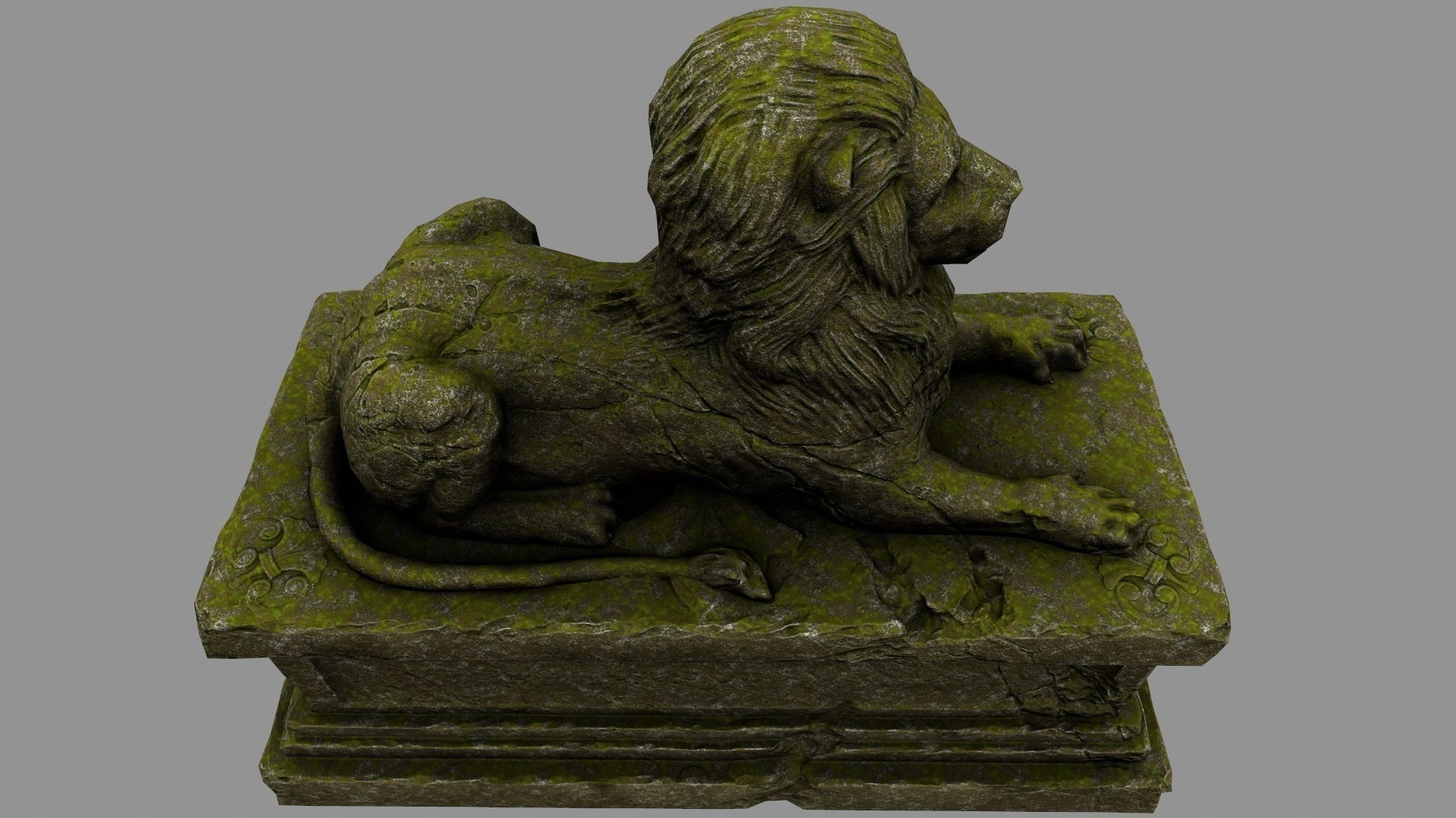 Lion Statue 27 Low-poly 3D model_1