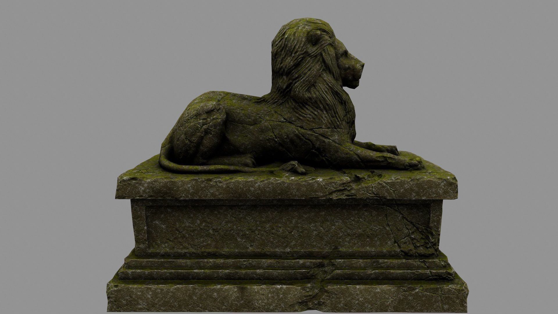 Lion Statue 27 Low-poly 3D model_5