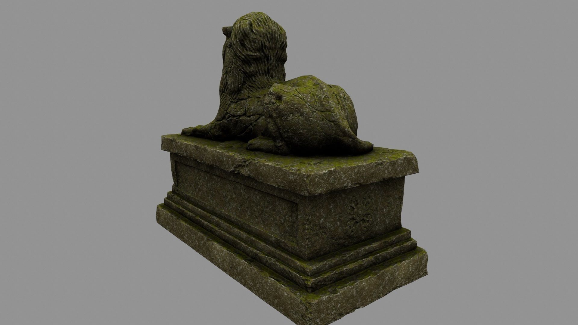 Lion Statue 27 Low-poly 3D model_8