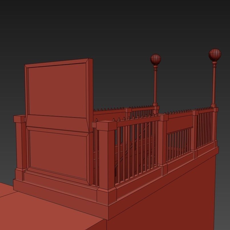 Subway Entrance NYC Low-poly 3D model_7