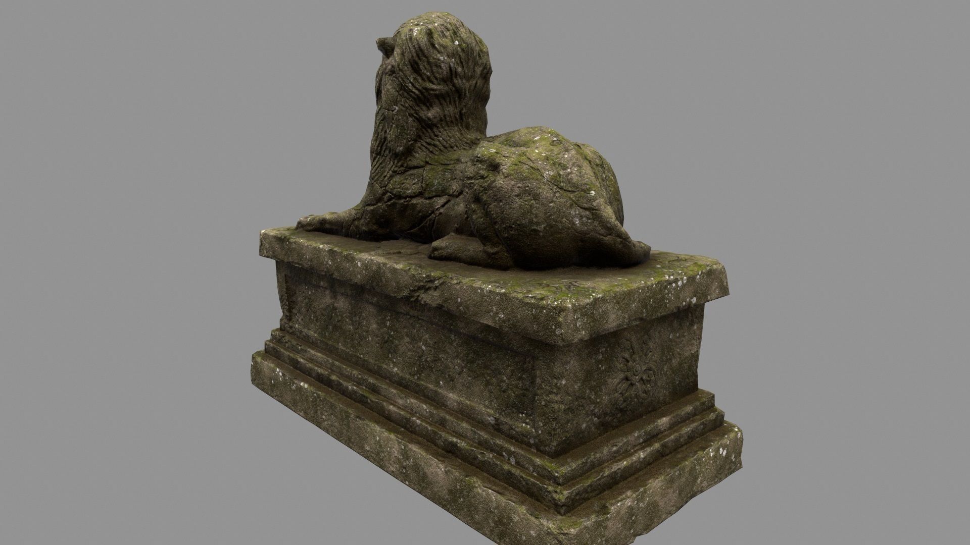 Lion Statue 28 Low-poly 3D model_8
