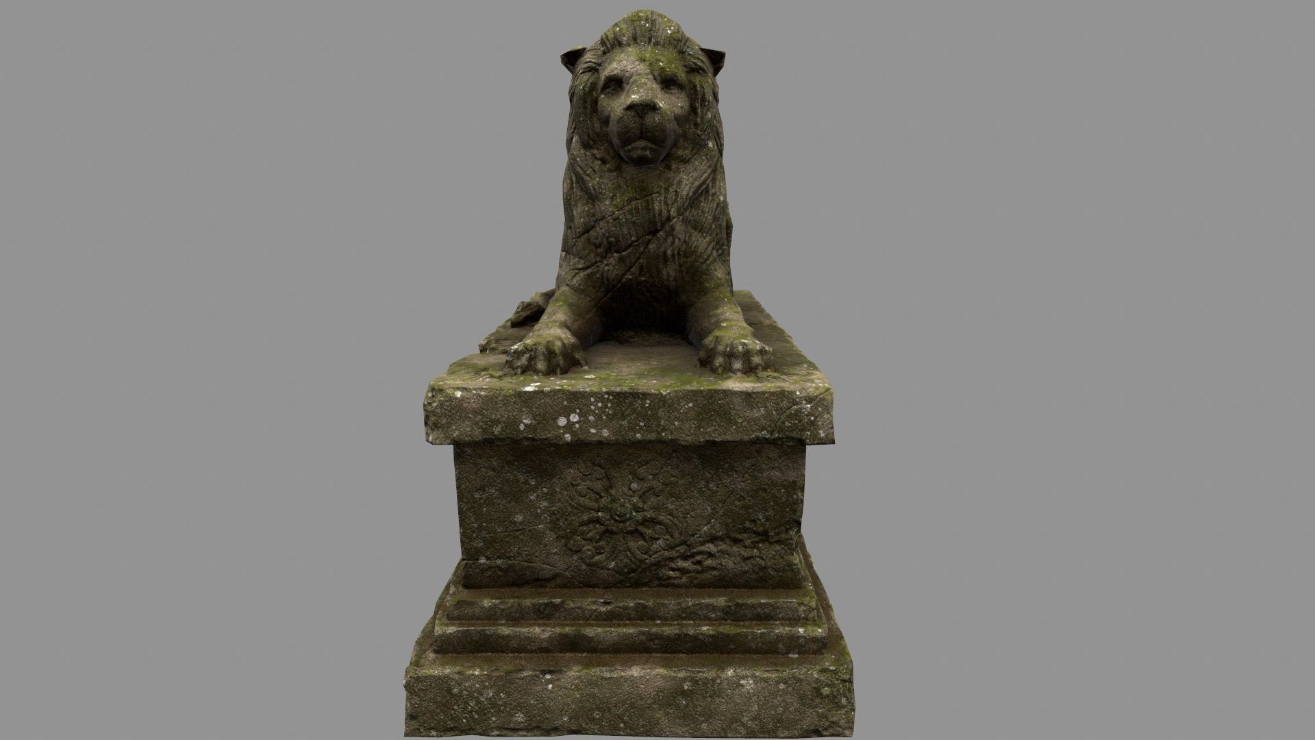 Lion Statue 28 Low-poly 3D model_11