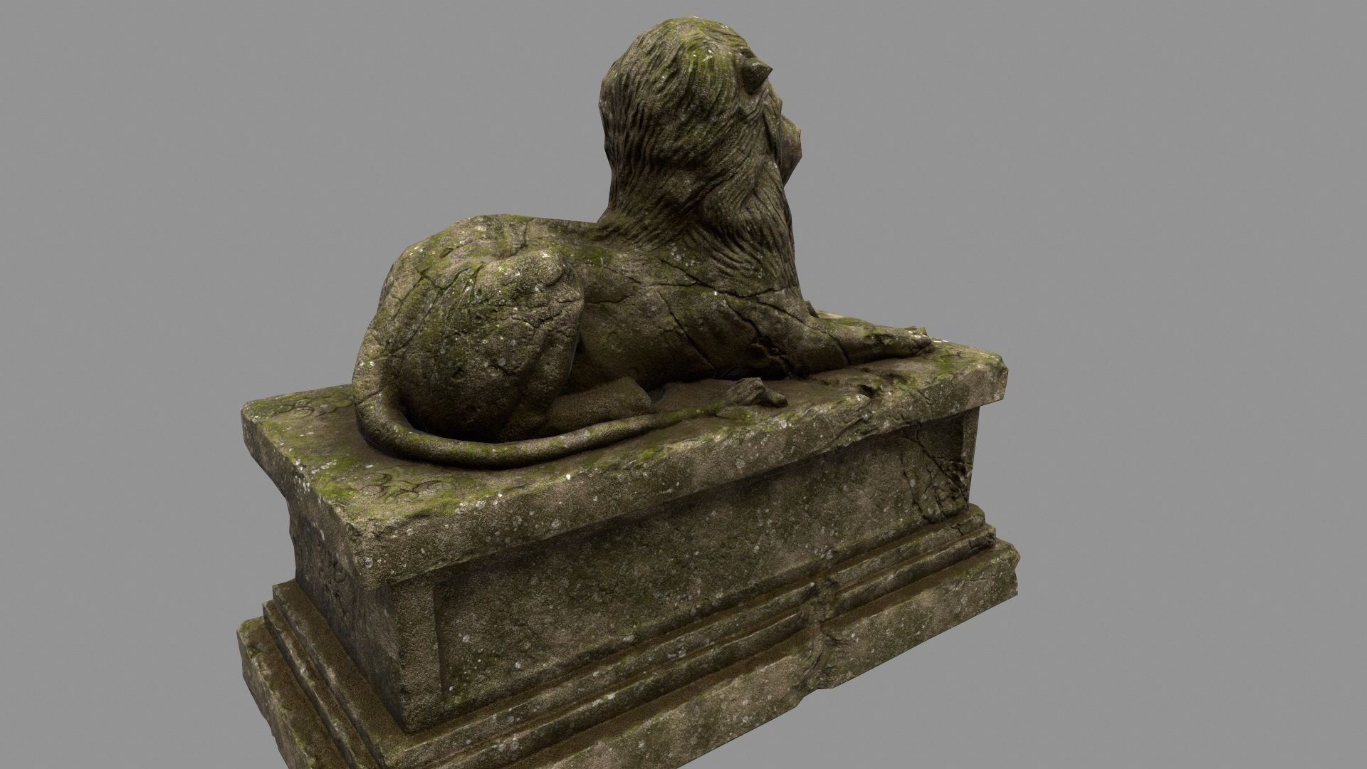 Lion Statue 28 Low-poly 3D model_6