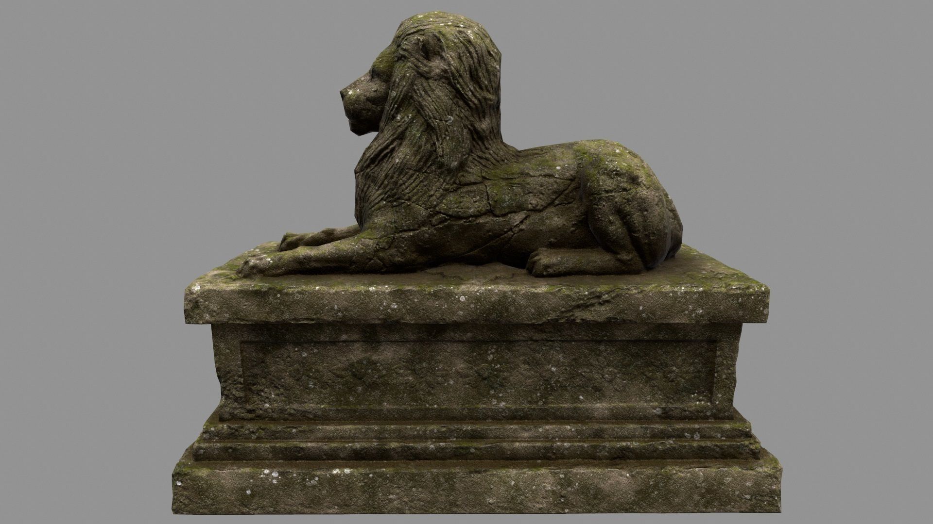 Lion Statue 28 Low-poly 3D model_9