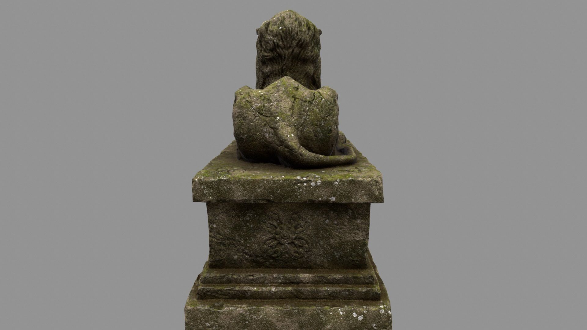 Lion Statue 28 Low-poly 3D model_7