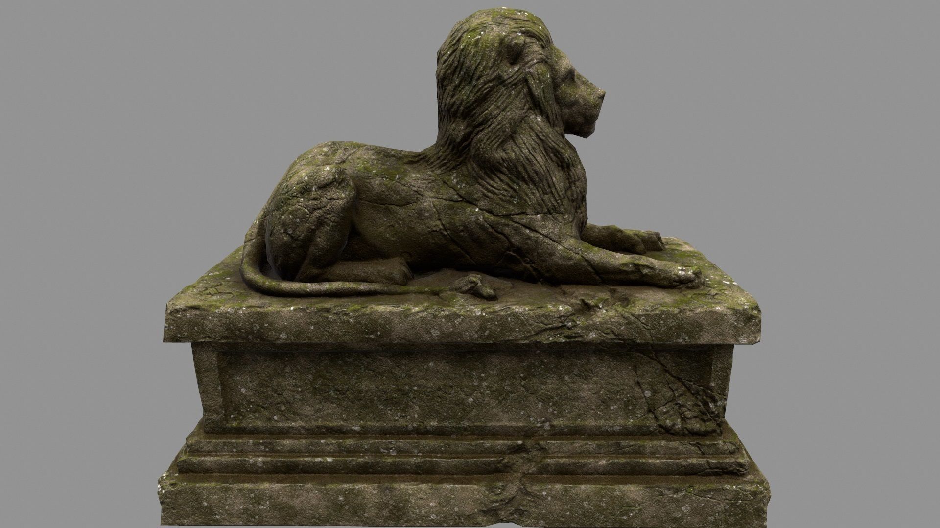 Lion Statue 28 Low-poly 3D model_5