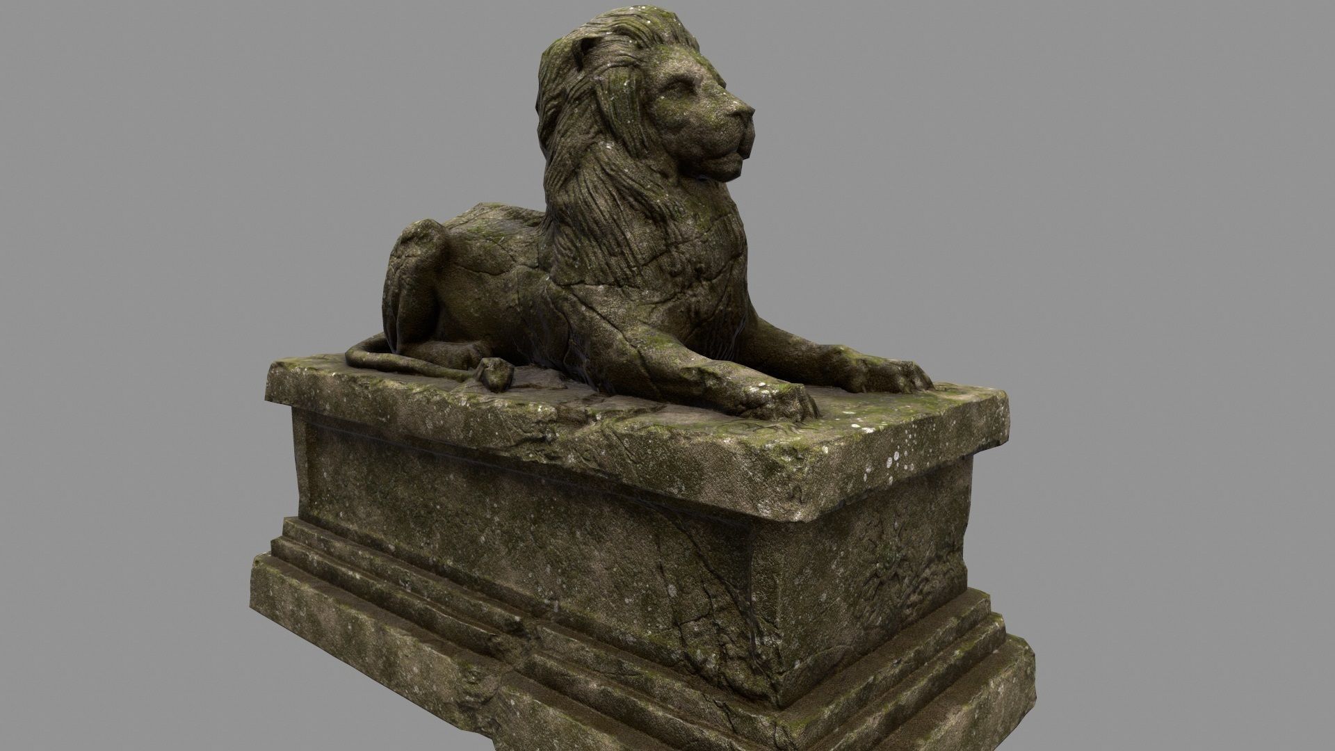 Lion Statue 28 Low-poly 3D model_4