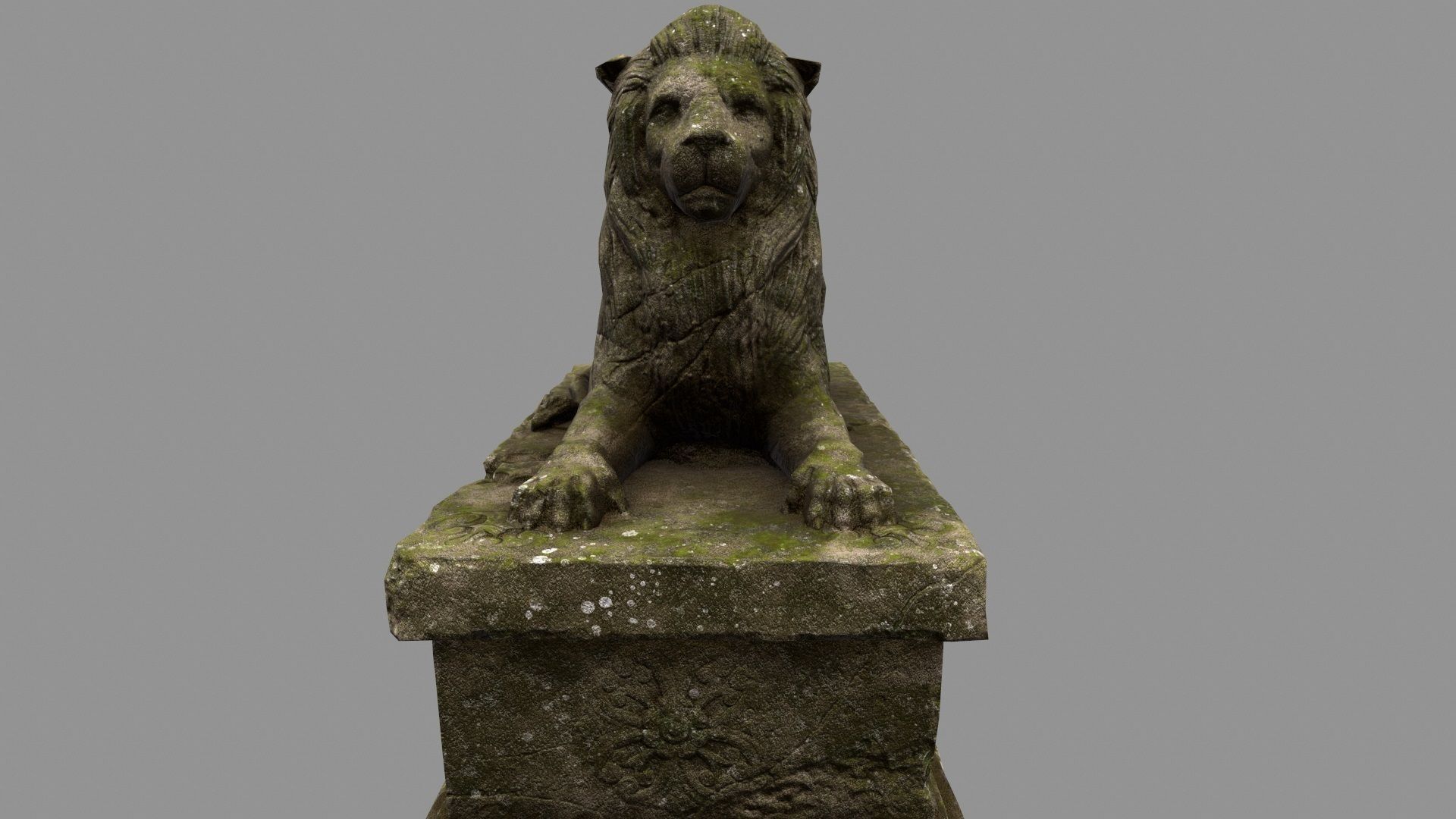 Lion Statue 28 Low-poly 3D model_2