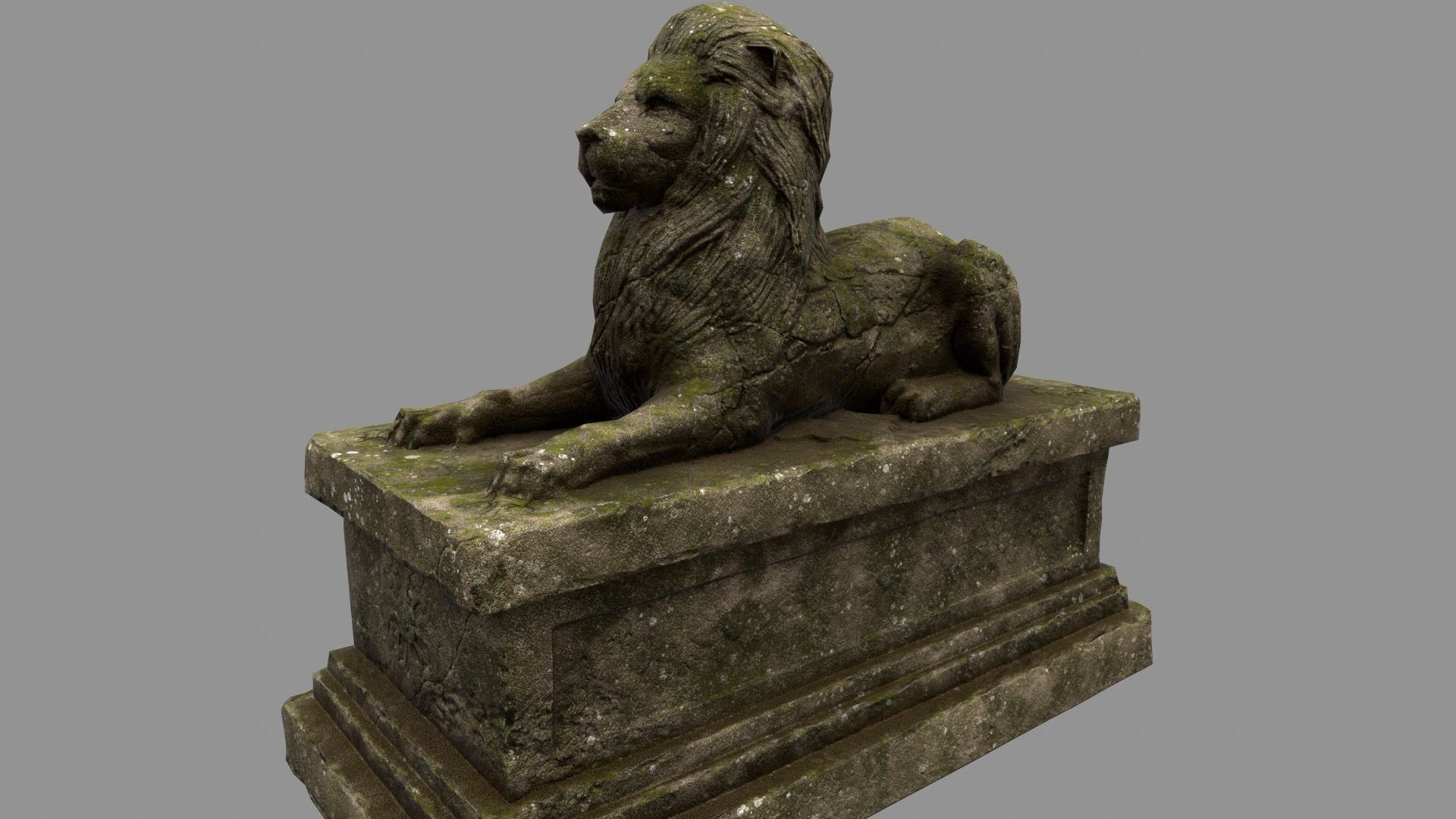 Lion Statue 28 Low-poly 3D model_10