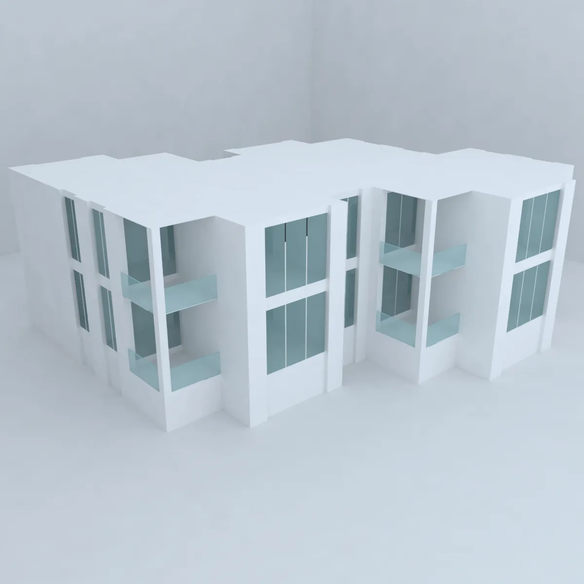 Modern Staggered White Villa Architectural 3D model | CGTrader