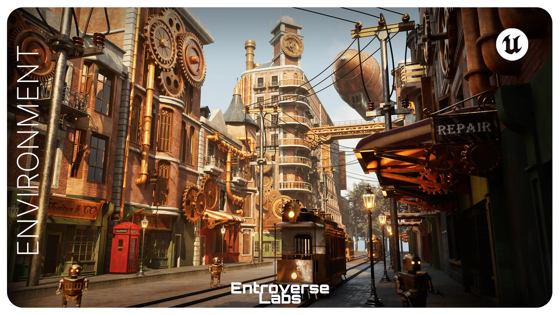 Modular Battle Game 3D model Steampunk Modular Street Environment - Victorian City VR / AR ...
