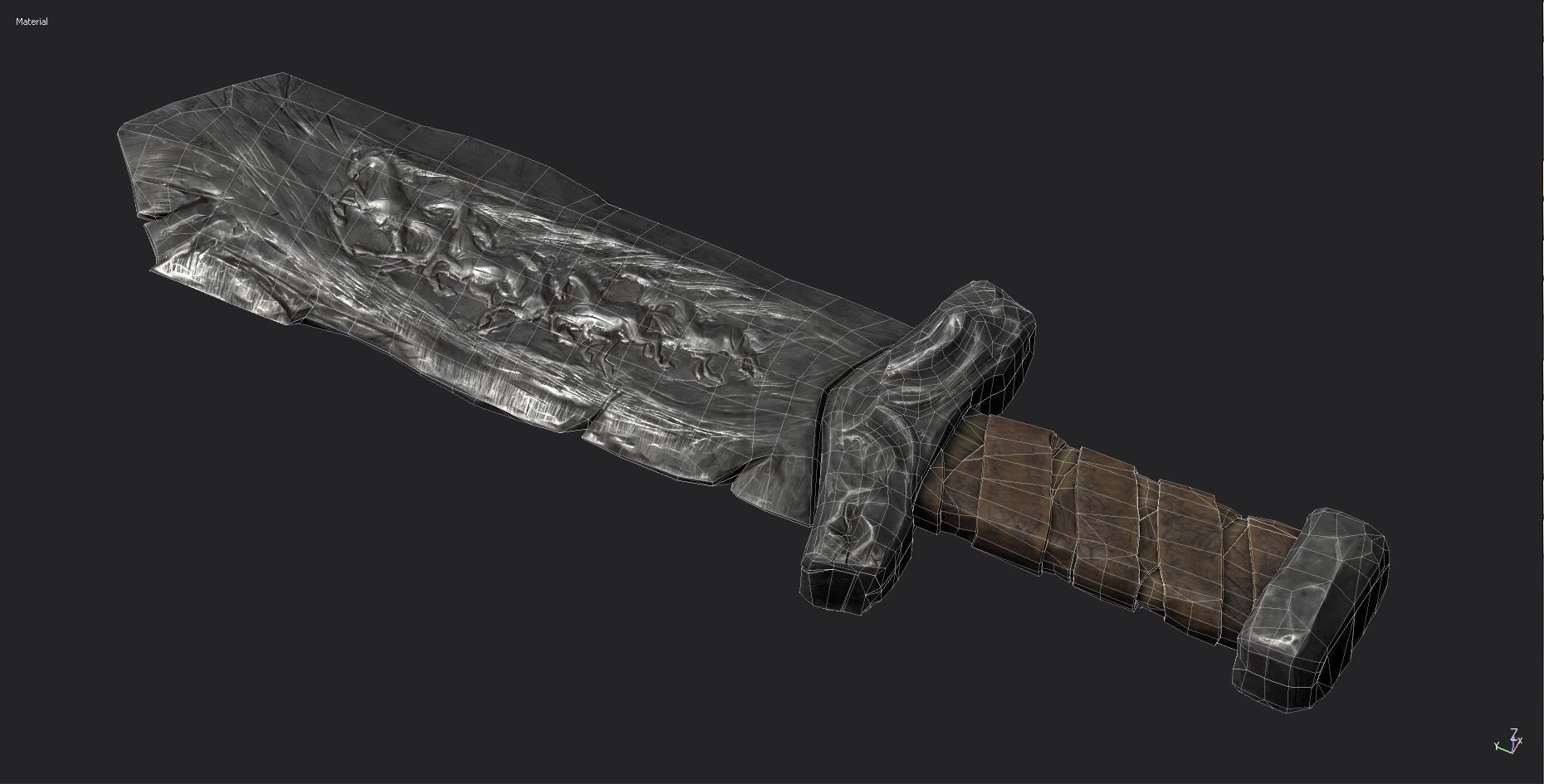 sword Low-poly 3D model_9